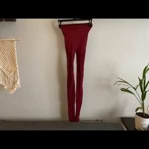 Ribbed red tights